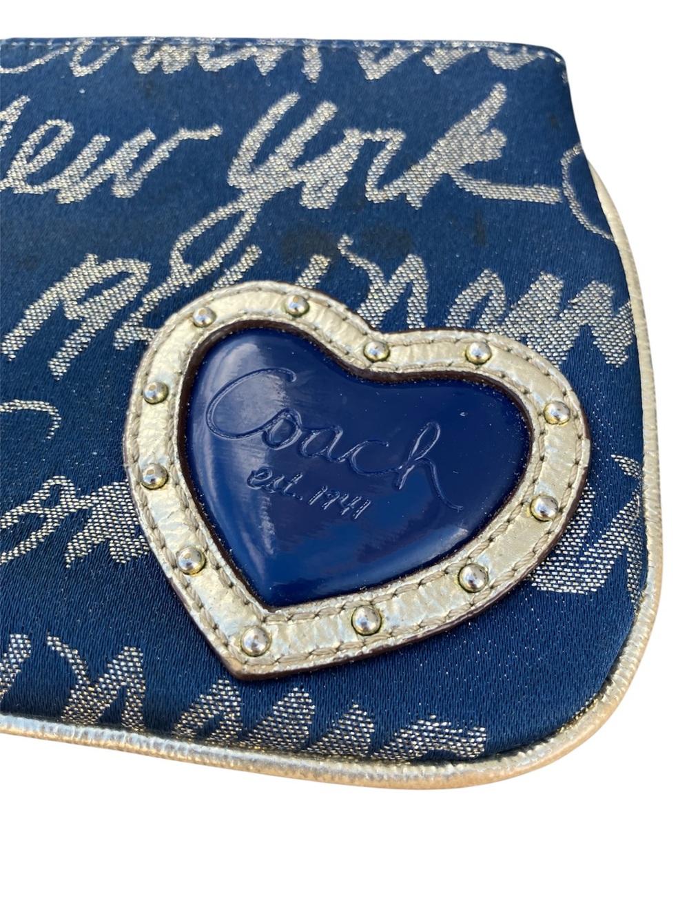 Coach Barrett Poppy Canvas Sneakers 11 Blue Gold Wristlet Wallet 1941 Bundle REA - Picture 13 of 16
